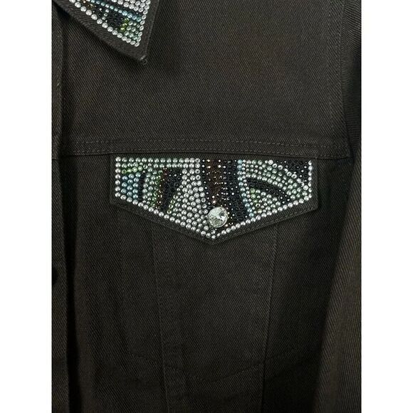 Vintage Christine Alexander Jacket Womens Size S Brown Denim Bling - Picture 4 of 9